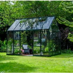 HALLS szklarnia ogrodowa ICON PLANTHOUSE 8 (9,7 m2; 2,55 x 3,79 m) czarna, szkło hartowane + baza